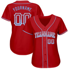Load image into Gallery viewer, Custom Red Light Blue-White Authentic Drift Fashion Baseball Jersey