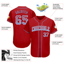 Load image into Gallery viewer, Custom Red Light Blue-White Authentic Drift Fashion Baseball Jersey