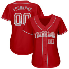 Load image into Gallery viewer, Custom Red Gray-White Authentic Drift Fashion Baseball Jersey