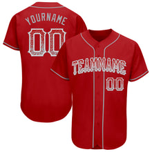 Load image into Gallery viewer, Custom Red Gray-White Authentic Drift Fashion Baseball Jersey