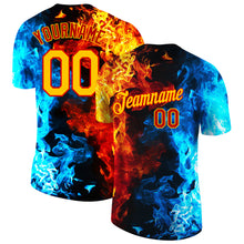 Charger l'image dans la galerie, Custom Red Gold-Red 3D Pattern Design Flame Performance T-Shirt