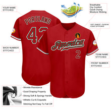 Load image into Gallery viewer, Custom Red Red-Kelly Green Authentic Baseball Jersey