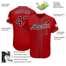 Load image into Gallery viewer, Custom Red Black-White Authentic Baseball Jersey
