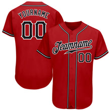 Загрузить изображение в средство просмотра галереи, Custom Red Black-White Authentic Baseball Jersey
