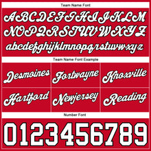 Laden Sie das Bild in den Galerie-Viewer, Custom Red White Pinstripe White-Black Authentic Basketball Shorts