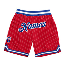 Загрузить изображение в средство просмотра галереи, Custom Red White Pinstripe Royal-White Authentic Basketball Shorts