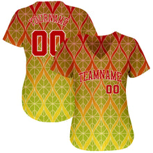 Load image into Gallery viewer, Custom Red Red-White 3D Pattern Design Authentic Baseball Jersey