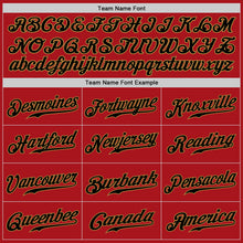 Загрузить изображение в средство просмотра галереи, Custom Red Black-Old Gold Authentic Baseball Jersey