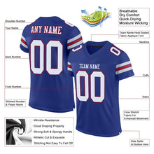 Charger l'image dans la galerie, Custom Royal White-Red Mesh Authentic Football Jersey