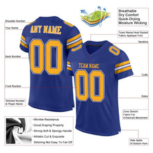 Charger l'image dans la galerie, Custom Royal Gold-White Mesh Authentic Football Jersey