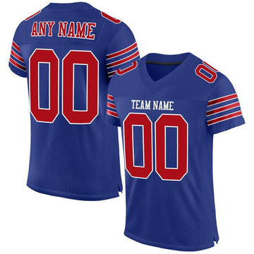 Custom Royal Red-White Mesh Authentic Football Jersey