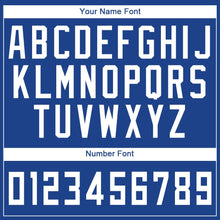 Load image into Gallery viewer, Custom Royal White Round Neck Suit Basketball Jersey