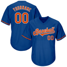 Загрузить изображение в средство просмотра галереи, Custom Royal Orange-White Authentic Throwback Rib-Knit Baseball Jersey Shirt