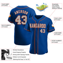 Charger l'image dans la galerie, Custom Royal Gray-Orange Authentic Baseball Jersey