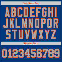 Charger l'image dans la galerie, Custom Royal Gray-Orange Authentic Baseball Jersey