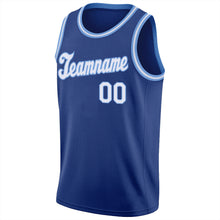 Charger l'image dans la galerie, Custom Royal White-Light Blue Round Neck Rib-Knit Basketball Jersey
