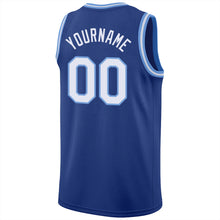 Charger l'image dans la galerie, Custom Royal White-Light Blue Round Neck Rib-Knit Basketball Jersey