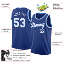 Charger l'image dans la galerie, Custom Royal White-Light Blue Round Neck Rib-Knit Basketball Jersey