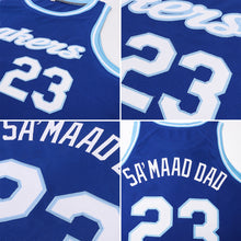 Charger l'image dans la galerie, Custom Royal White-Light Blue Round Neck Rib-Knit Basketball Jersey