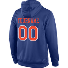 Load image into Gallery viewer, Custom Stitched Royal Orange-White Sports Pullover Sweatshirt Hoodie