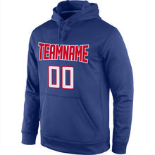 Load image into Gallery viewer, Custom Stitched Royal Red-White Sports Pullover Sweatshirt Hoodie
