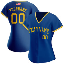 Laden Sie das Bild in den Galerie-Viewer, Custom Royal Gold-White Authentic American Flag Fashion Baseball Jersey