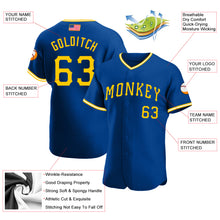 Laden Sie das Bild in den Galerie-Viewer, Custom Royal Gold-White Authentic American Flag Fashion Baseball Jersey