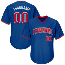 Load image into Gallery viewer, Custom Royal Red-White Authentic Throwback Rib-Knit Baseball Jersey Shirt