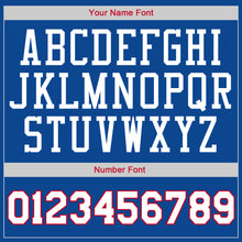 Charger l'image dans la galerie, Custom Royal White-Red Authentic Throwback Rib-Knit Baseball Jersey Shirt