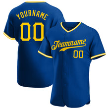 Laden Sie das Bild in den Galerie-Viewer, Custom Royal Gold-White Authentic Baseball Jersey