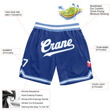 Загрузить изображение в средство просмотра галереи, Custom Royal White-Light Blue Authentic Throwback Basketball Shorts