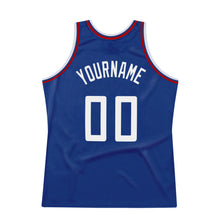 Load image into Gallery viewer, Custom Royal White-Red Authentic Throwback Basketball Jersey
