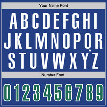 Load image into Gallery viewer, Custom Royal Kelly Green-White Authentic Throwback Basketball Jersey