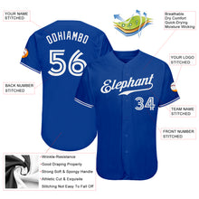 Load image into Gallery viewer, Custom Royal White Authentic Baseball Jersey