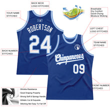 Load image into Gallery viewer, Custom Royal White-Light Blue Authentic Throwback Basketball Jersey