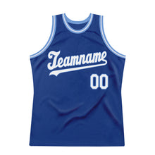 Load image into Gallery viewer, Custom Royal White-Light Blue Authentic Throwback Basketball Jersey