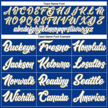 Load image into Gallery viewer, Custom Royal White-Gold Authentic Baseball Jersey