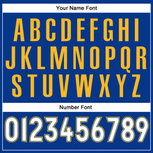 Load image into Gallery viewer, Custom Royal White-Gold Authentic Baseball Jersey