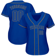 Load image into Gallery viewer, Custom Royal Royal-Old Gold Authentic Baseball Jersey