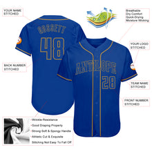 Load image into Gallery viewer, Custom Royal Royal-Old Gold Authentic Baseball Jersey