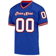 Charger l'image dans la galerie, Custom Royal White-Red Mesh Authentic Throwback Football Jersey