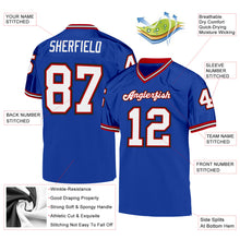 Charger l'image dans la galerie, Custom Royal White-Red Mesh Authentic Throwback Football Jersey
