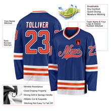 Load image into Gallery viewer, Custom Royal Orange-White Hockey Jersey