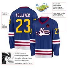 Загрузить изображение в средство просмотра галереи, Custom Royal Gold-Maroon Hockey Jersey