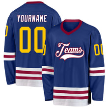 Загрузить изображение в средство просмотра галереи, Custom Royal Gold-Maroon Hockey Jersey