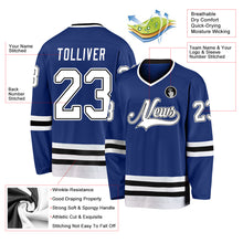 Laden Sie das Bild in den Galerie-Viewer, Custom Royal White-Black Hockey Jersey