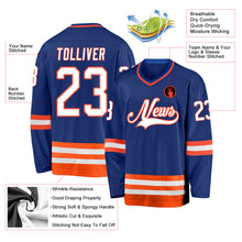 Laden Sie das Bild in den Galerie-Viewer, Custom Royal White-Orange Hockey Jersey