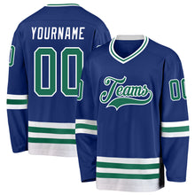 Загрузить изображение в средство просмотра галереи, Custom Royal Kelly Green-White Hockey Jersey