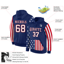Load image into Gallery viewer, Custom Stitched Royal White-Red 3D American Flag Fashion Sports Pullover Sweatshirt Hoodie
