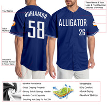 Load image into Gallery viewer, Custom Royal White Authentic Baseball Jersey